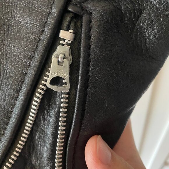 vintage LESCO Black Leather Jacket motorcycle preowned - Picture 10 of 16